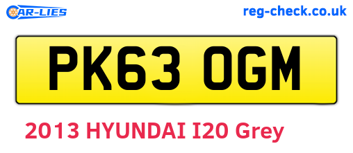 PK63OGM are the vehicle registration plates.