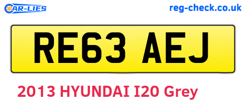 RE63AEJ are the vehicle registration plates.