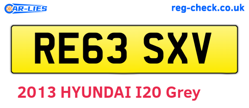 RE63SXV are the vehicle registration plates.