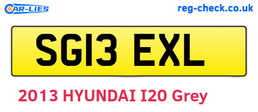 SG13EXL are the vehicle registration plates.