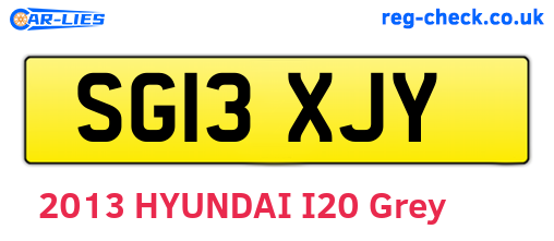 SG13XJY are the vehicle registration plates.