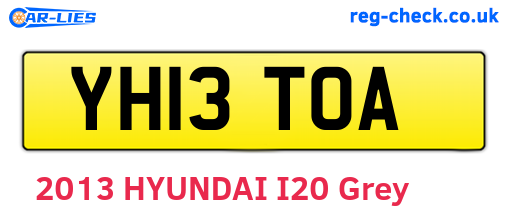 YH13TOA are the vehicle registration plates.