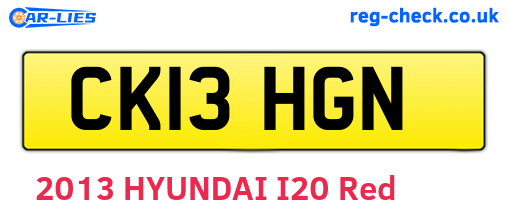 CK13HGN are the vehicle registration plates.