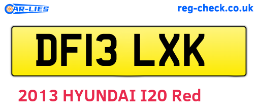 DF13LXK are the vehicle registration plates.