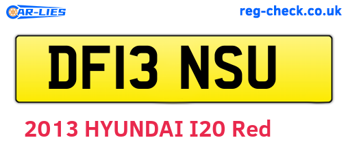 DF13NSU are the vehicle registration plates.