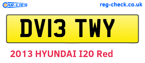 DV13TWY are the vehicle registration plates.