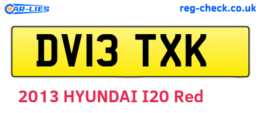 DV13TXK are the vehicle registration plates.
