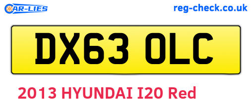 DX63OLC are the vehicle registration plates.