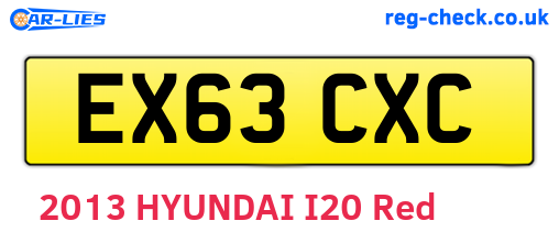 EX63CXC are the vehicle registration plates.