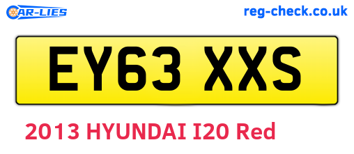 EY63XXS are the vehicle registration plates.