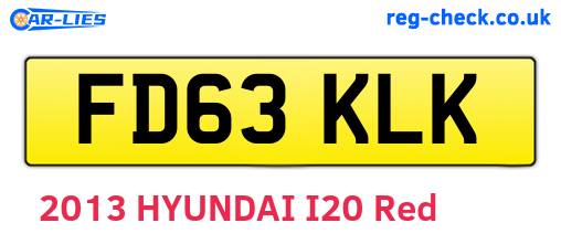 FD63KLK are the vehicle registration plates.
