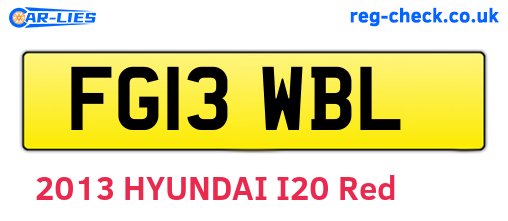 FG13WBL are the vehicle registration plates.