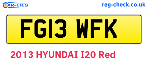 FG13WFK are the vehicle registration plates.