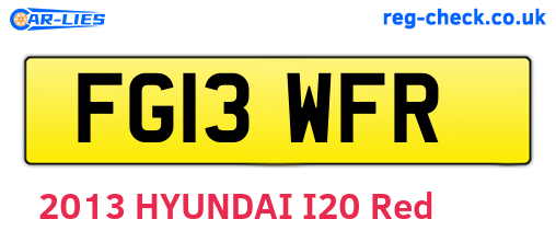 FG13WFR are the vehicle registration plates.
