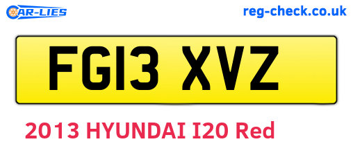 FG13XVZ are the vehicle registration plates.