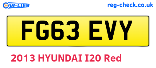 FG63EVY are the vehicle registration plates.