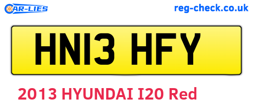 HN13HFY are the vehicle registration plates.