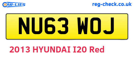 NU63WOJ are the vehicle registration plates.