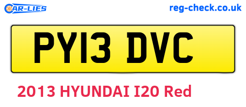 PY13DVC are the vehicle registration plates.