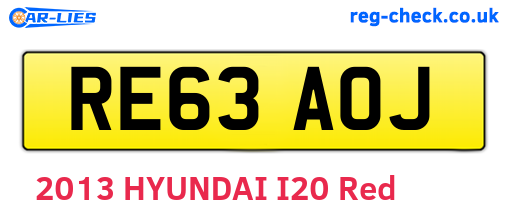 RE63AOJ are the vehicle registration plates.