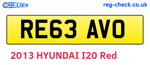 RE63AVO are the vehicle registration plates.