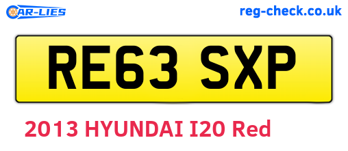 RE63SXP are the vehicle registration plates.