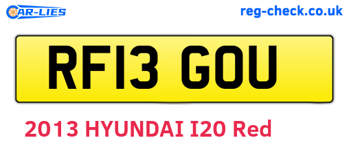 RF13GOU are the vehicle registration plates.