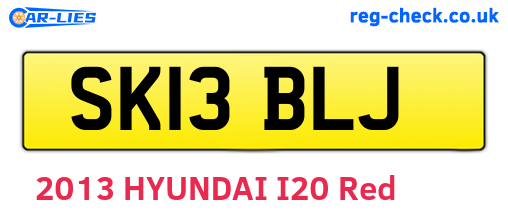 SK13BLJ are the vehicle registration plates.