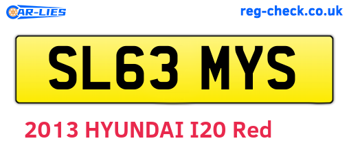 SL63MYS are the vehicle registration plates.