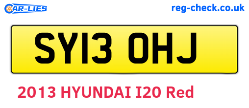SY13OHJ are the vehicle registration plates.