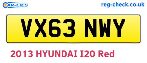 VX63NWY are the vehicle registration plates.