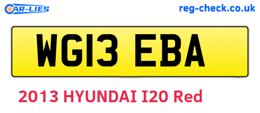 WG13EBA are the vehicle registration plates.