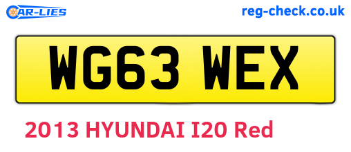 WG63WEX are the vehicle registration plates.
