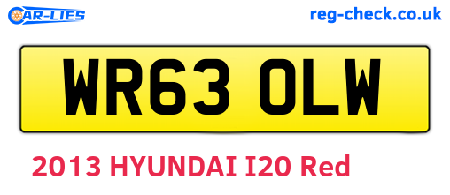 WR63OLW are the vehicle registration plates.