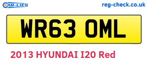 WR63OML are the vehicle registration plates.