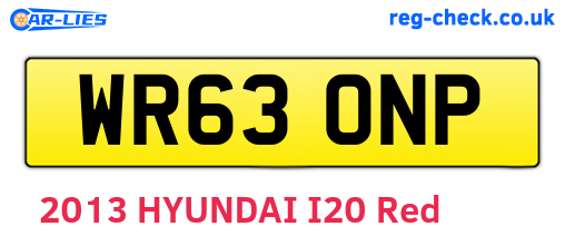 WR63ONP are the vehicle registration plates.