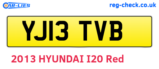 YJ13TVB are the vehicle registration plates.