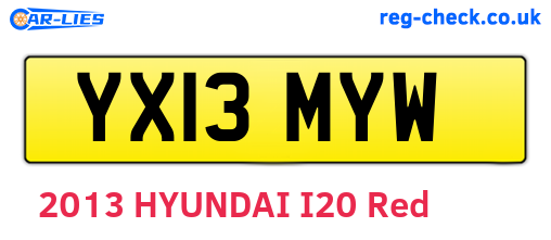 YX13MYW are the vehicle registration plates.