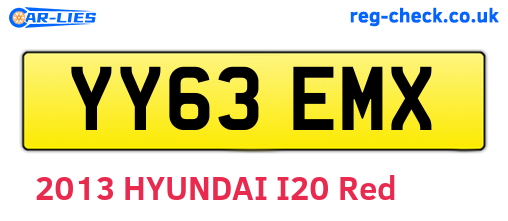 YY63EMX are the vehicle registration plates.