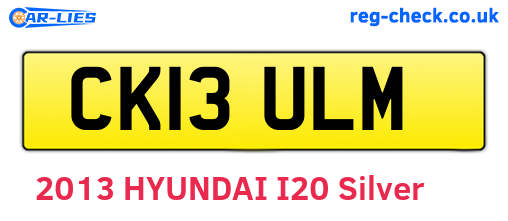 CK13ULM are the vehicle registration plates.