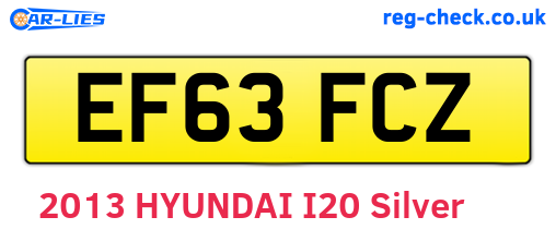 EF63FCZ are the vehicle registration plates.