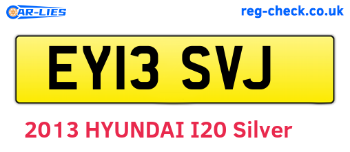 EY13SVJ are the vehicle registration plates.