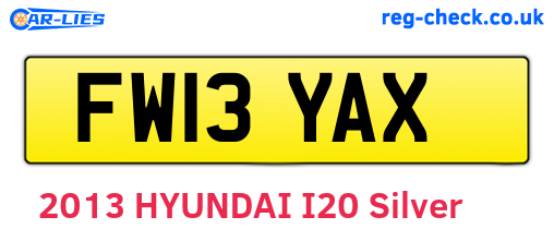 FW13YAX are the vehicle registration plates.