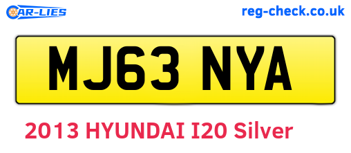 MJ63NYA are the vehicle registration plates.