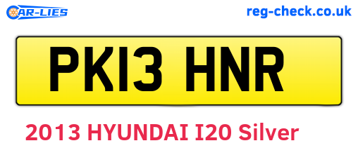 PK13HNR are the vehicle registration plates.