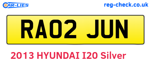 RA02JUN are the vehicle registration plates.