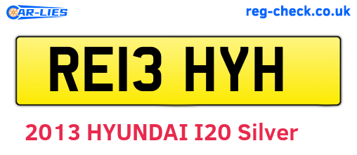 RE13HYH are the vehicle registration plates.