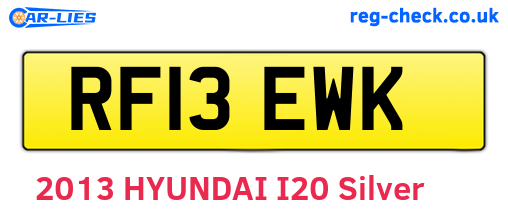 RF13EWK are the vehicle registration plates.