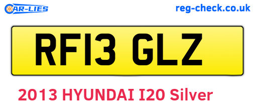 RF13GLZ are the vehicle registration plates.