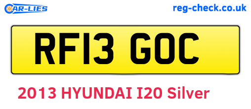 RF13GOC are the vehicle registration plates.